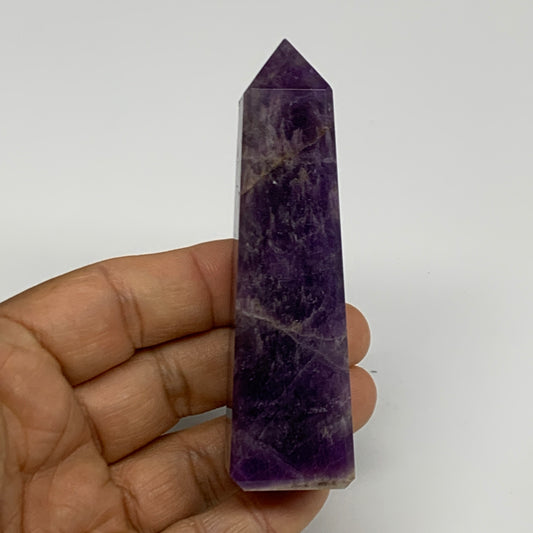 91.8g, 3.4"x0.9", Natural Amethyst Tower Point Obelisk @Brazil, B31514