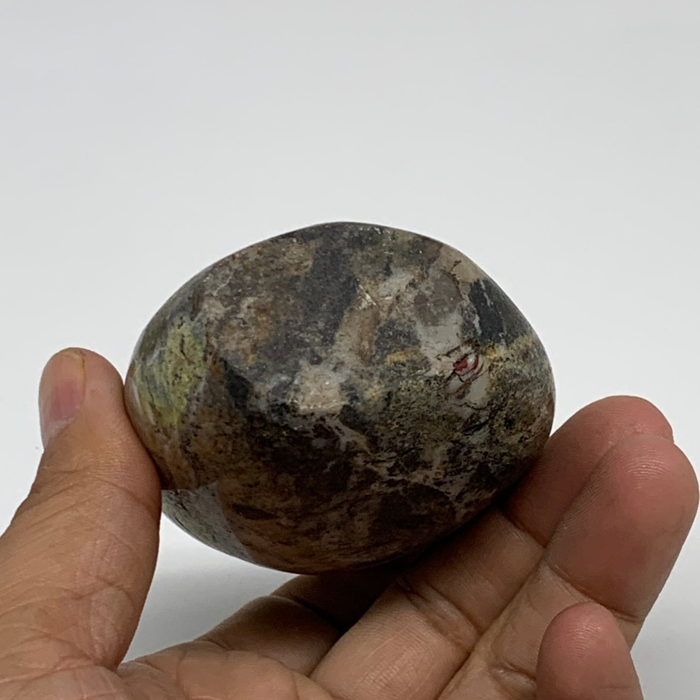 221g, 3"x2.3"x1.5", Green Opal Crystal Freeform Polished Gemstone, B34126