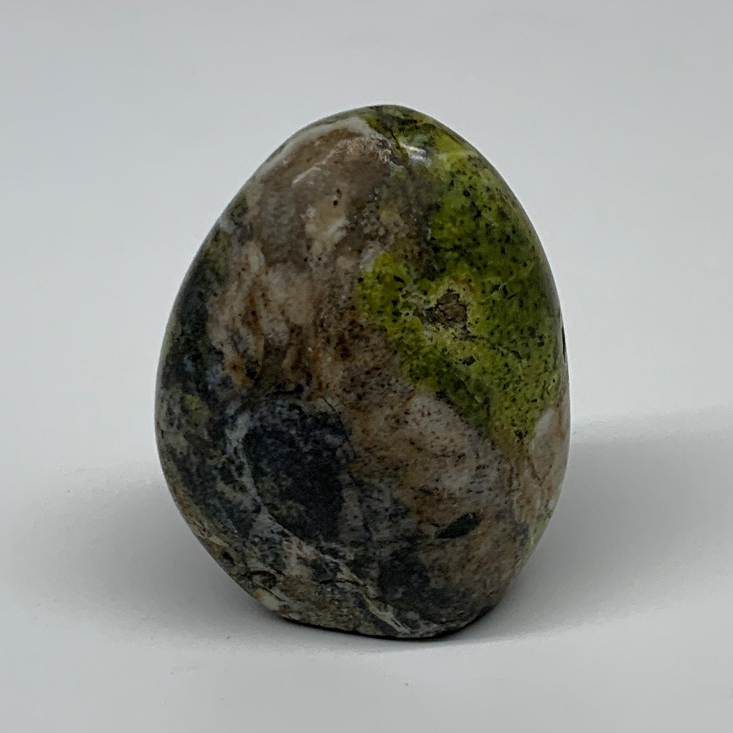 221g, 3"x2.3"x1.5", Green Opal Crystal Freeform Polished Gemstone, B34126