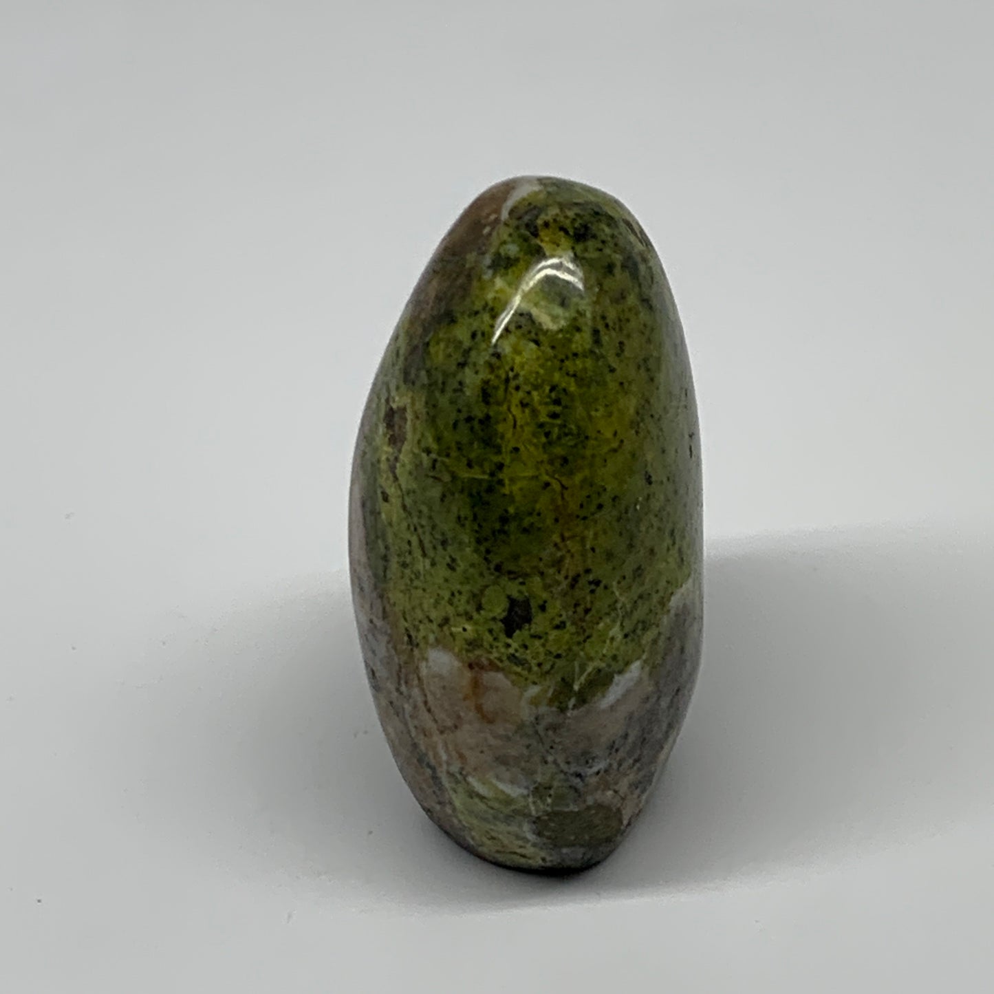 221g, 3"x2.3"x1.5", Green Opal Crystal Freeform Polished Gemstone, B34126