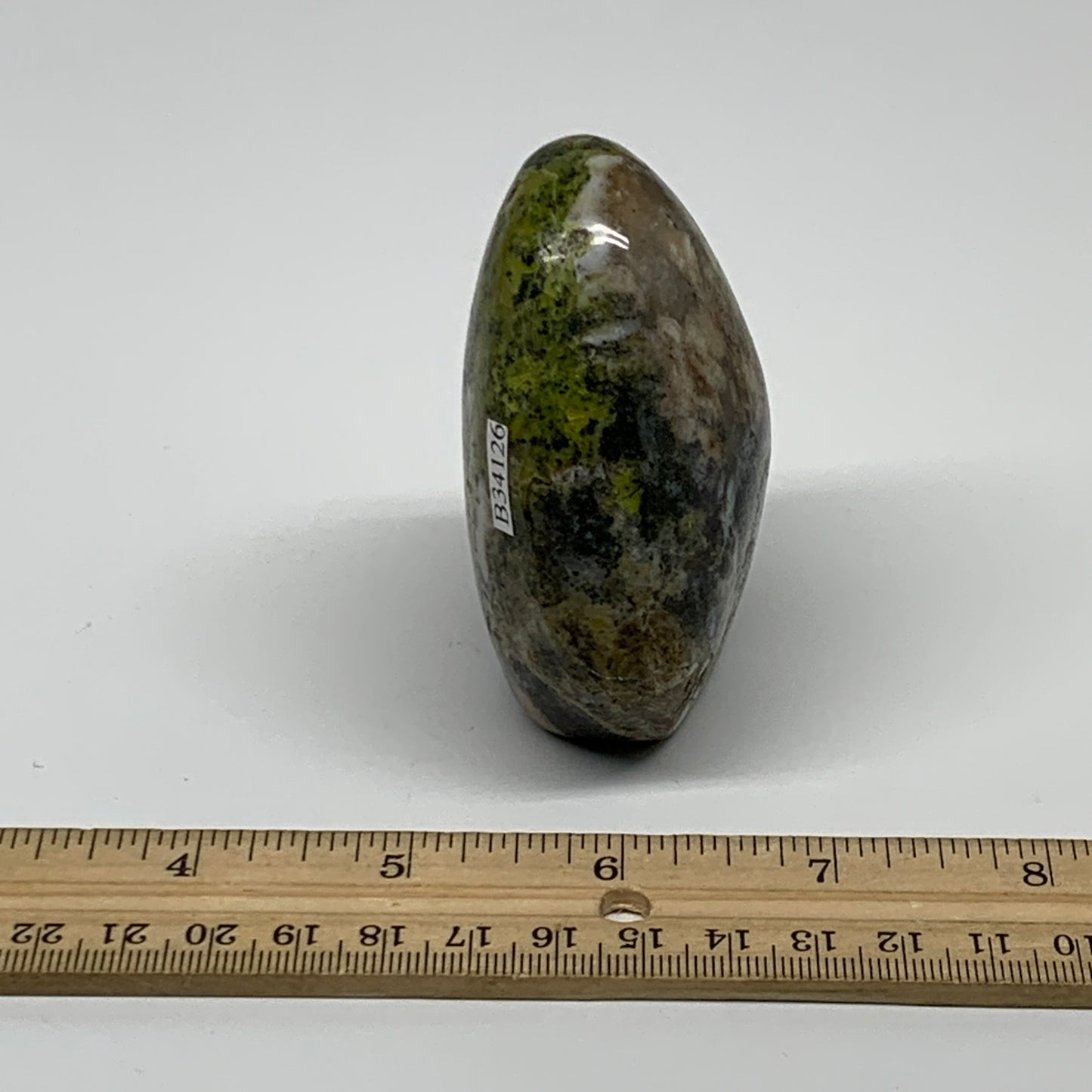 221g, 3"x2.3"x1.5", Green Opal Crystal Freeform Polished Gemstone, B34126