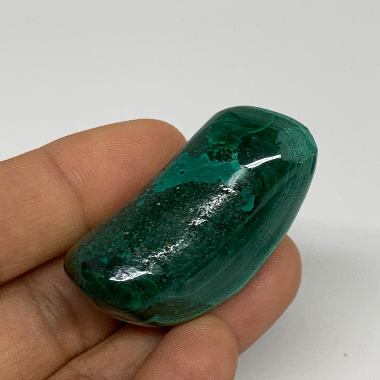 155.8g, 1"-1.7", 3pcs, Natural Small Malachite Tumbled Polished, B32825