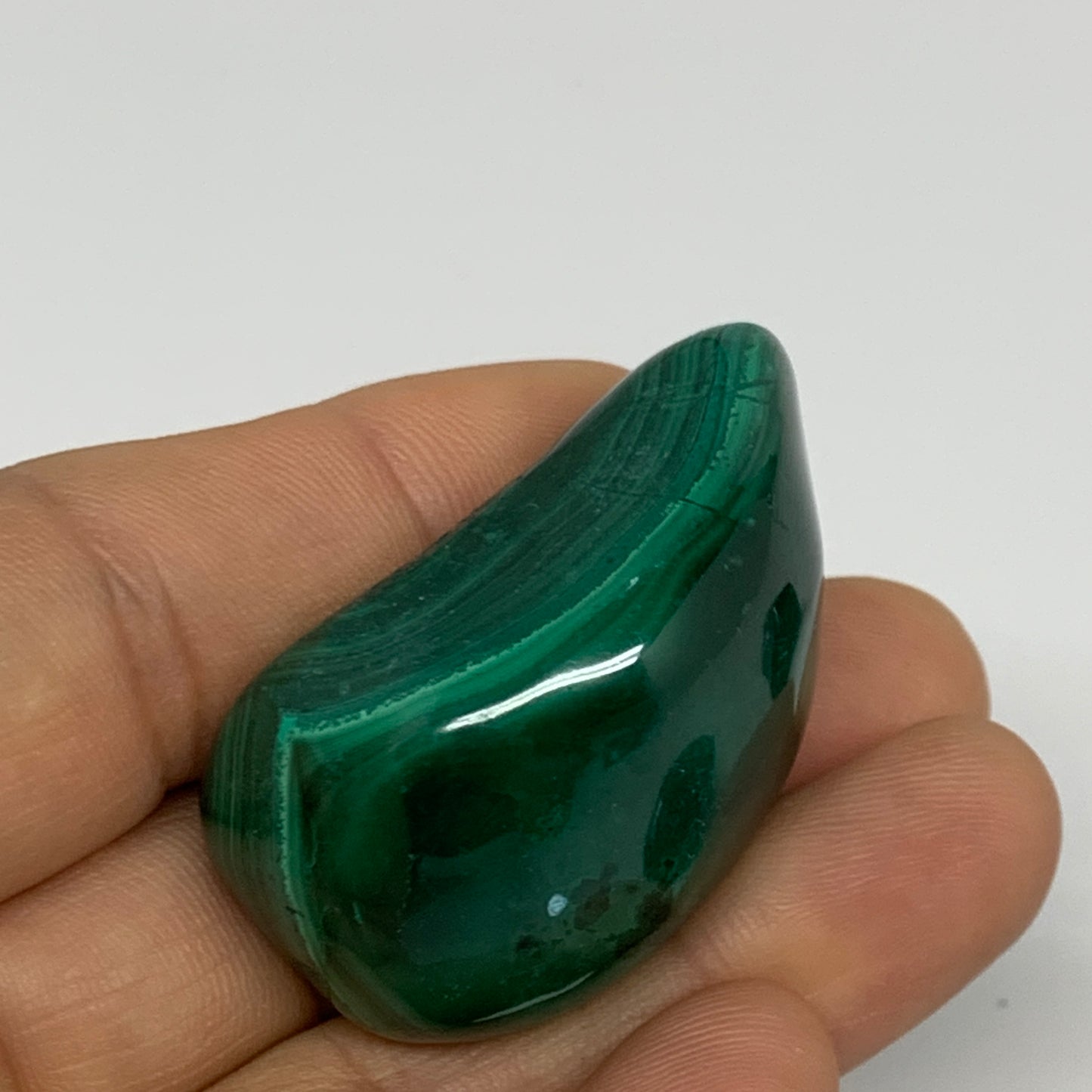 155.8g, 1"-1.7", 3pcs, Natural Small Malachite Tumbled Polished, B32825