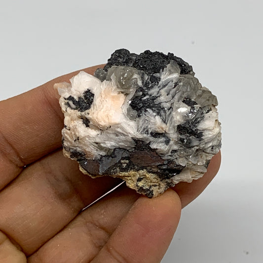 74.8g, 1.6"x1.5"x0.8", Cerussite Galena On Barite Mineral Specimen, B33494