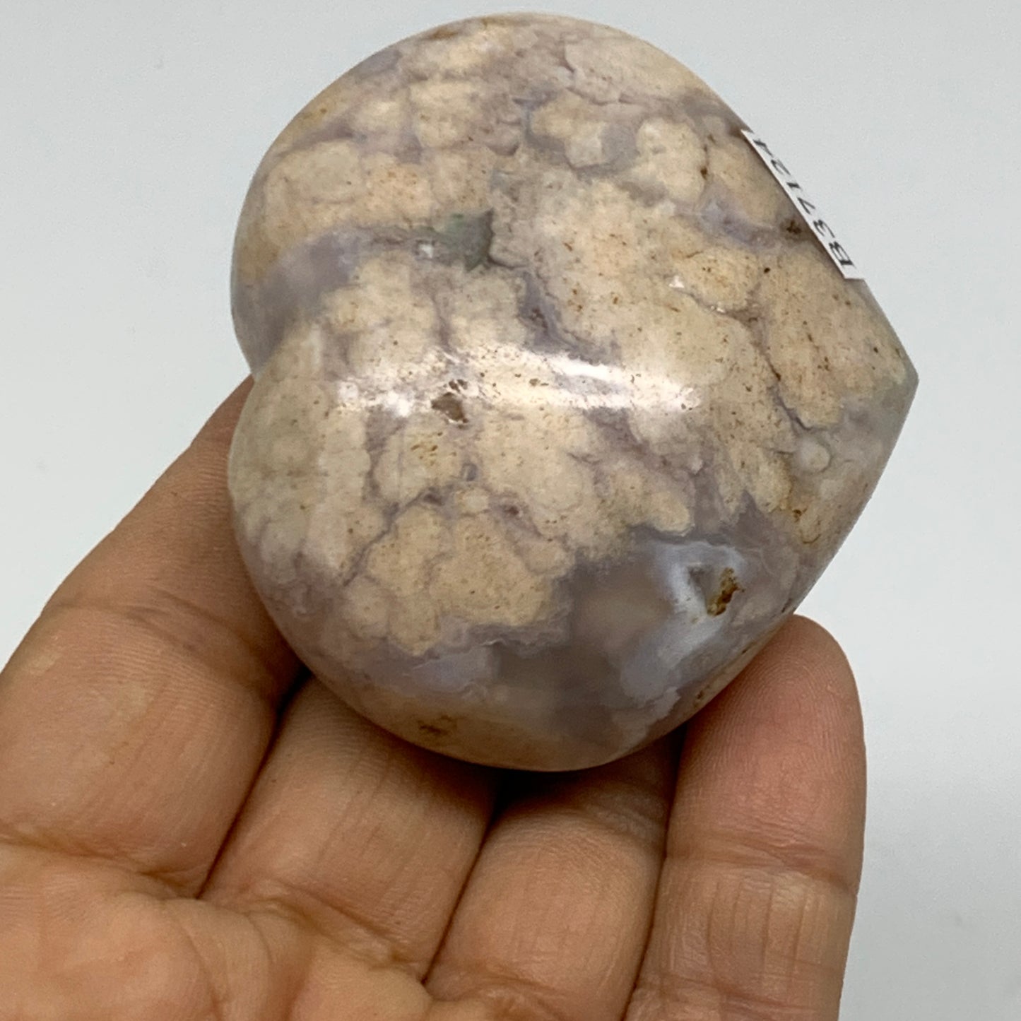 0.26 lbs, 2.1"x2.3"x1.2", Cherry Blossom Flower Agate Heart Crystal,  B37124