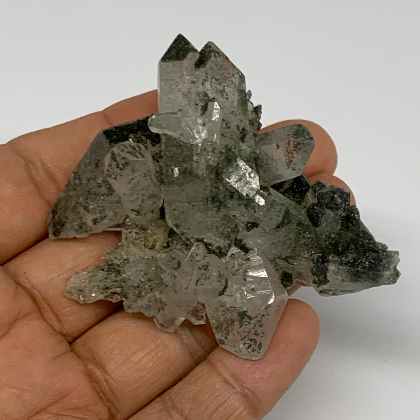 50g, 2.5"x2.3"x0.9", Chlorine Quartz Crystal Mineral,Specimen Terminated,B27667