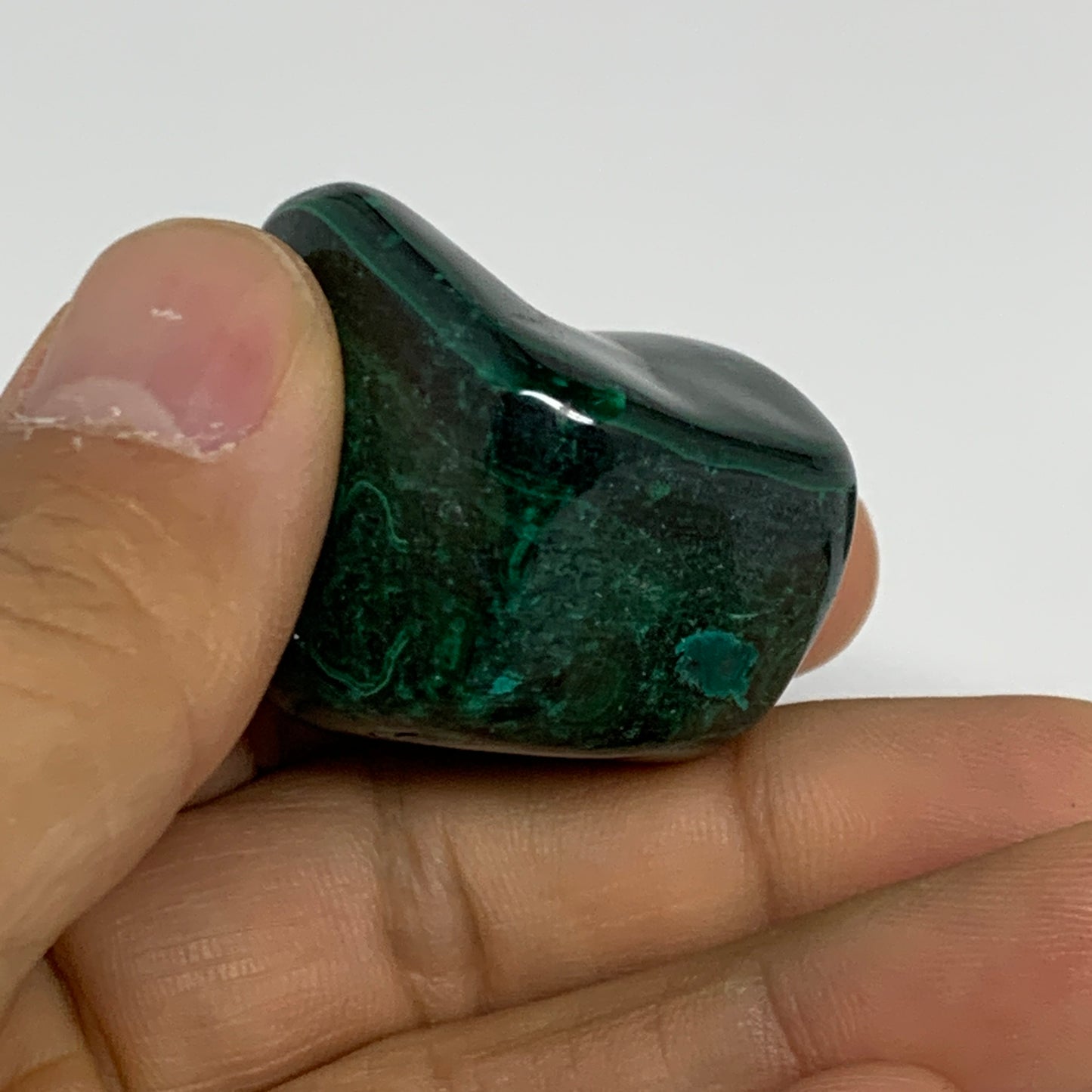 155.8g, 1"-1.7", 3pcs, Natural Small Malachite Tumbled Polished, B32825