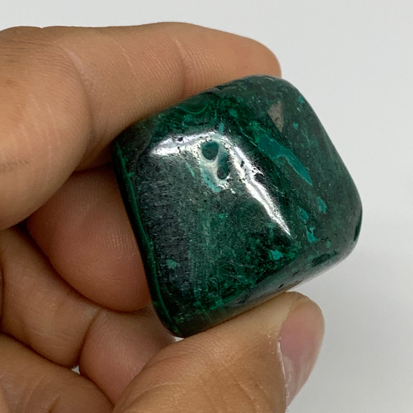 155.8g, 1"-1.7", 3pcs, Natural Small Malachite Tumbled Polished, B32825