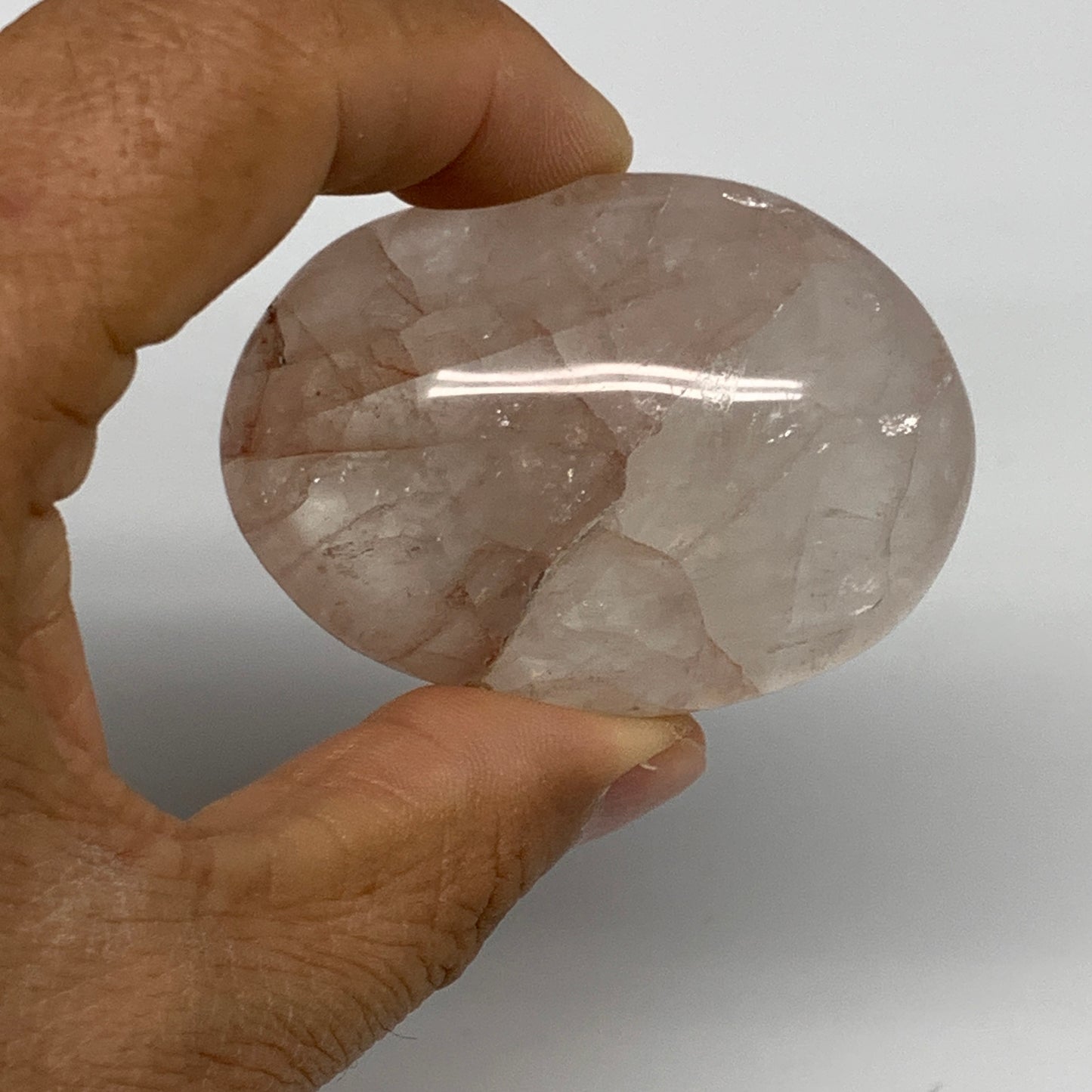 173.4g,2.1"-2.2", 2pcs, Red Hematoid Fire Quartz Palm-Stone Crystal Polished, B3