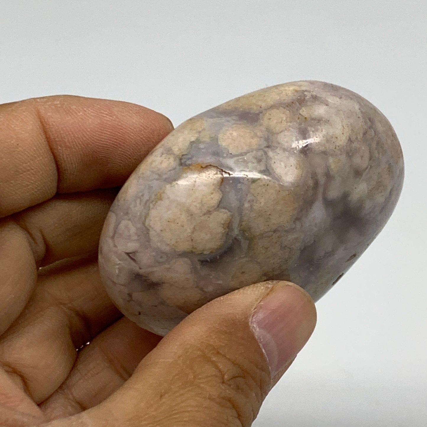 0.26 lbs, 2.1"x2.3"x1.2", Cherry Blossom Flower Agate Heart Crystal,  B37124