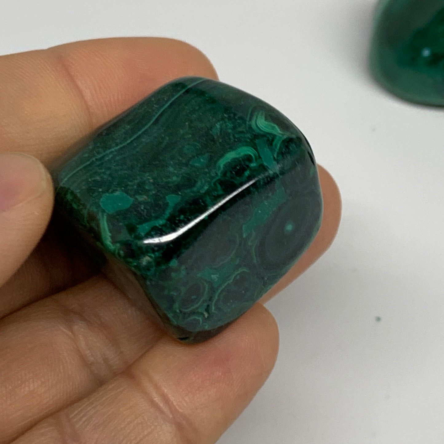 155.8g, 1"-1.7", 3pcs, Natural Small Malachite Tumbled Polished, B32825
