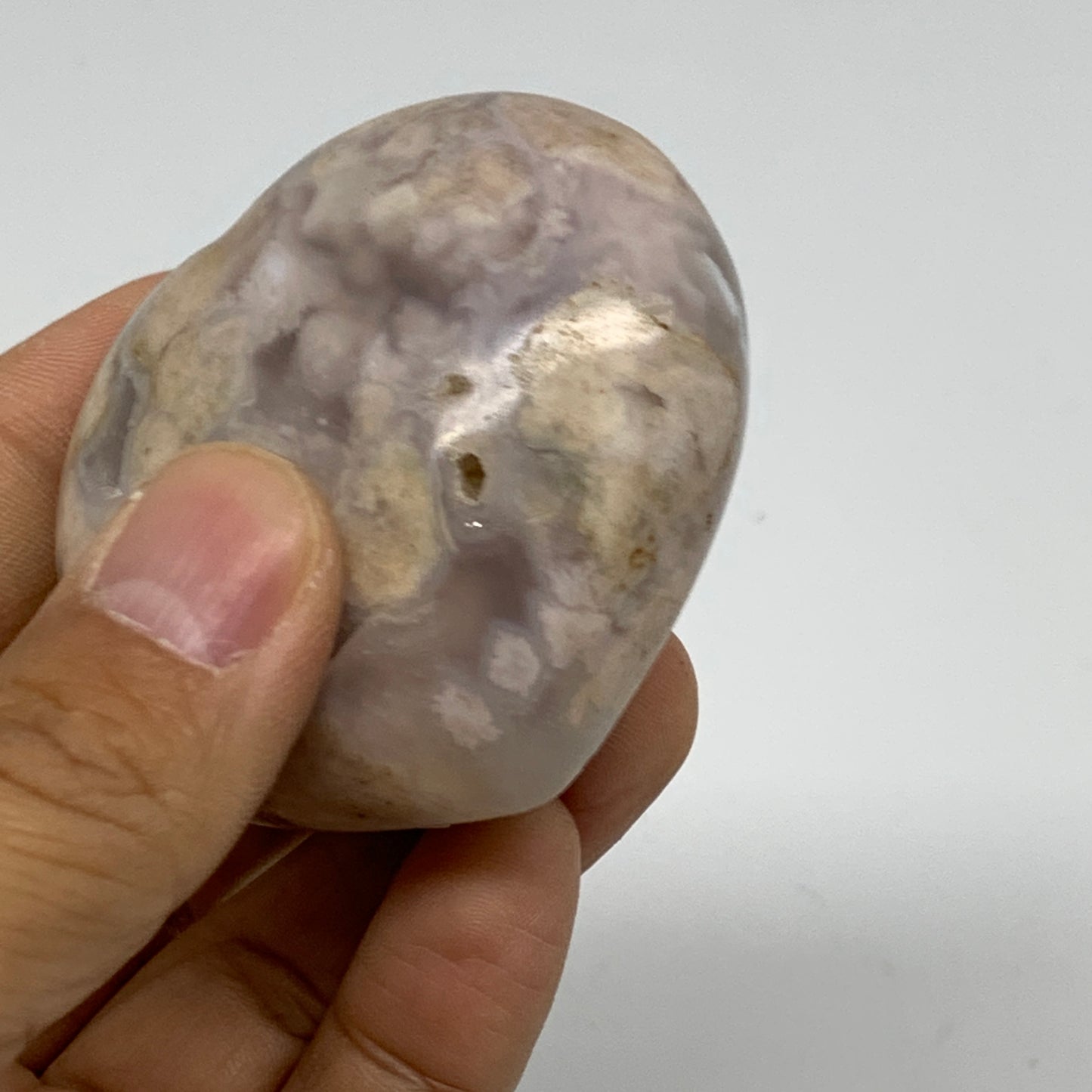 0.26 lbs, 2.1"x2.3"x1.2", Cherry Blossom Flower Agate Heart Crystal,  B37124