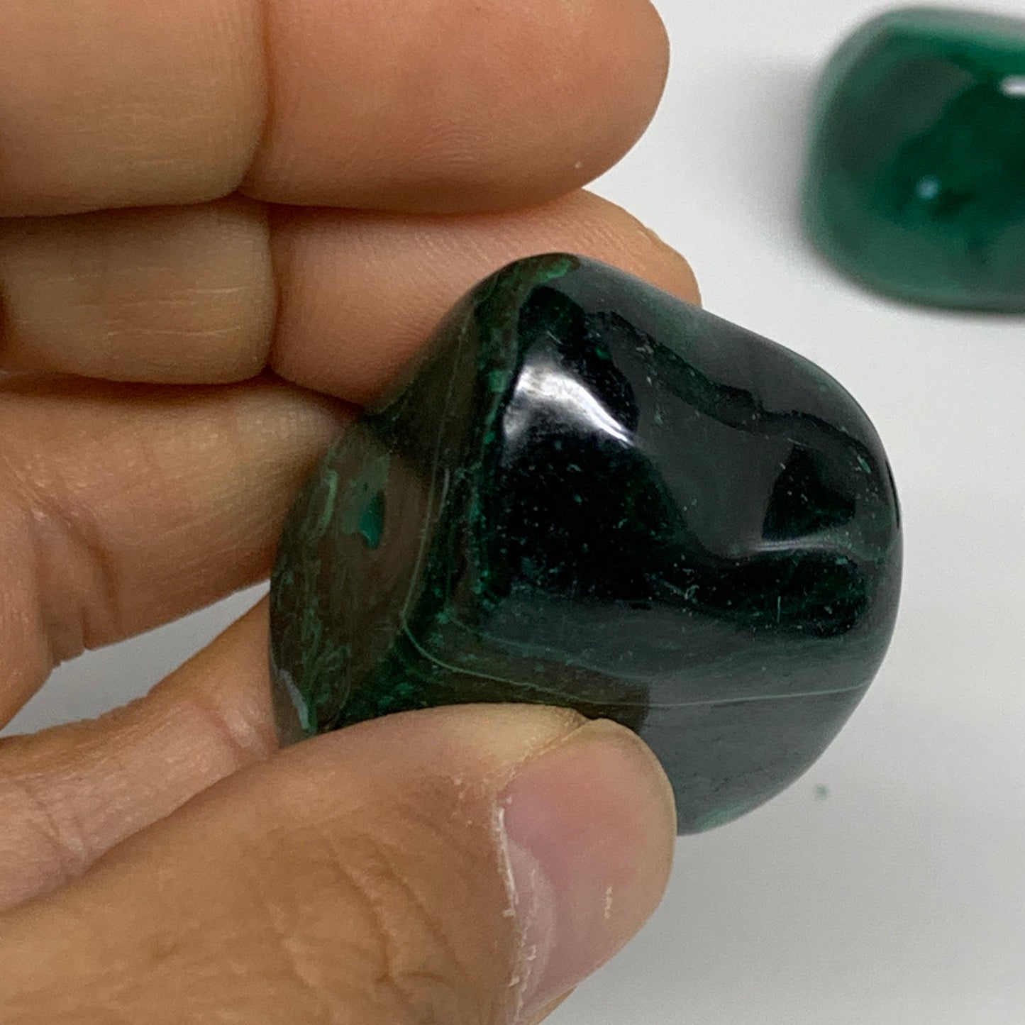 155.8g, 1"-1.7", 3pcs, Natural Small Malachite Tumbled Polished, B32825