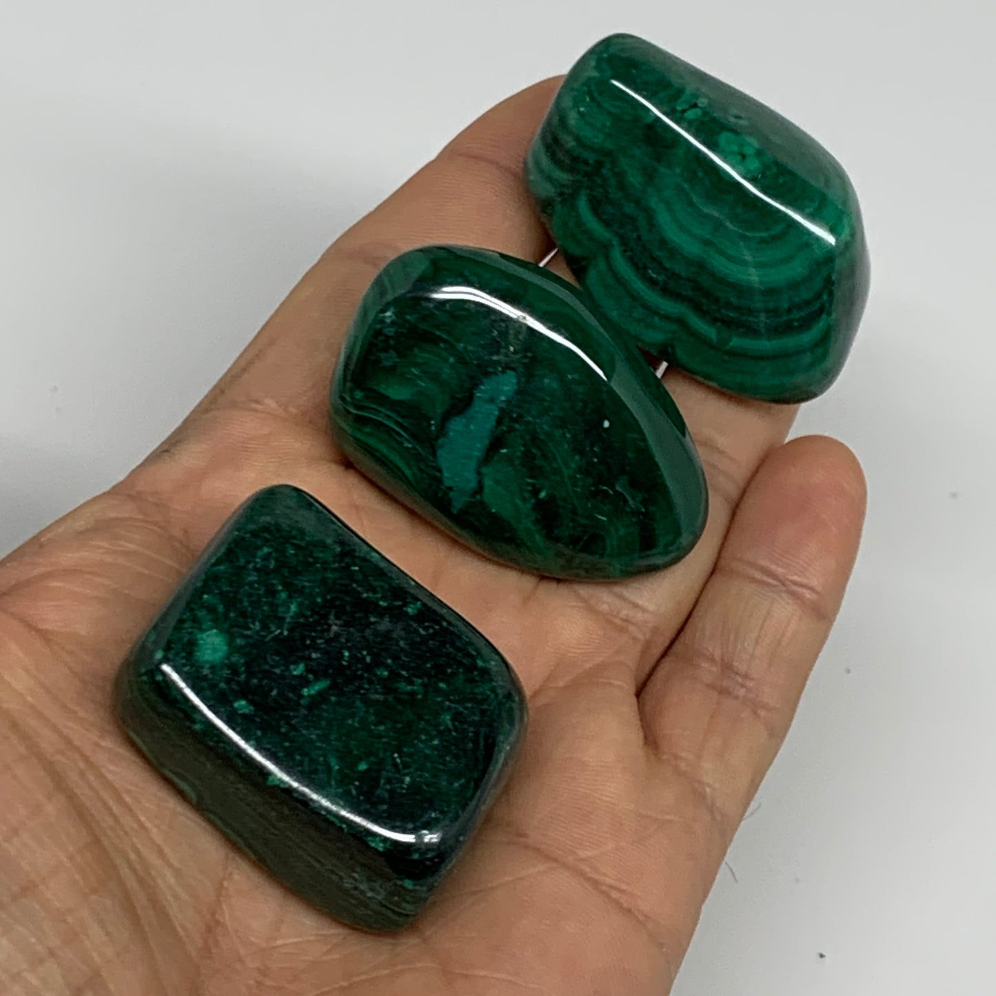 184.2g, 1.5"-1.8", 3pcs, Natural Small Malachite Tumbled Polished, B32826