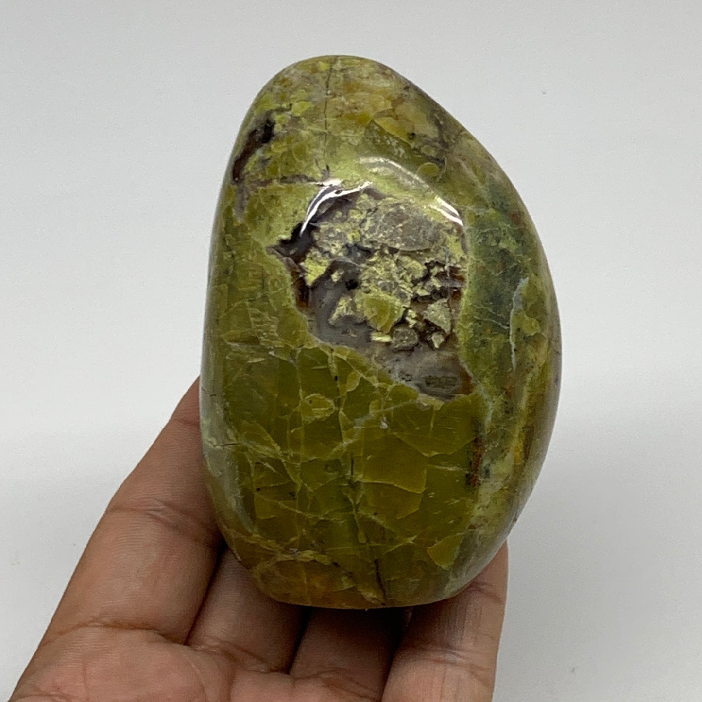 272.1g, 3.4"x2.3"x1.7", Green Opal Crystal Freeform Polished Gemstone, B34129