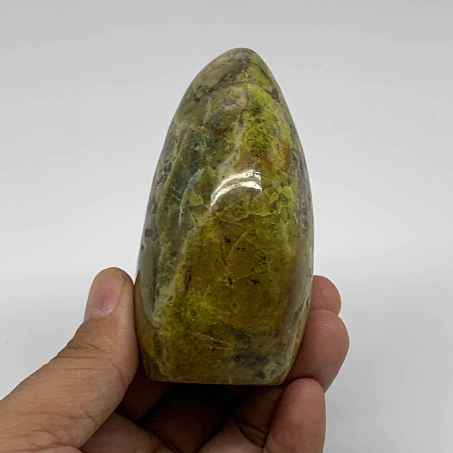 272.1g, 3.4"x2.3"x1.7", Green Opal Crystal Freeform Polished Gemstone, B34129