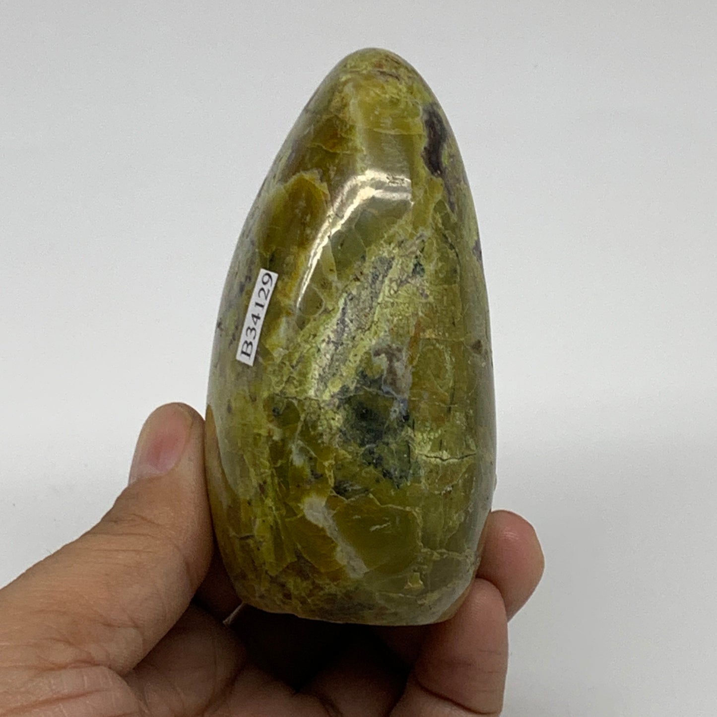 272.1g, 3.4"x2.3"x1.7", Green Opal Crystal Freeform Polished Gemstone, B34129
