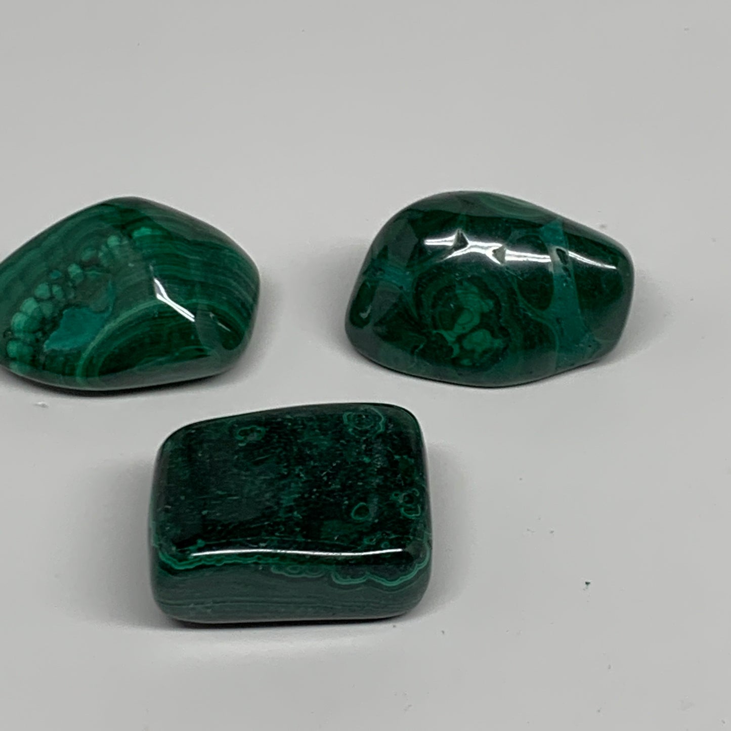 184.2g, 1.5"-1.8", 3pcs, Natural Small Malachite Tumbled Polished, B32826
