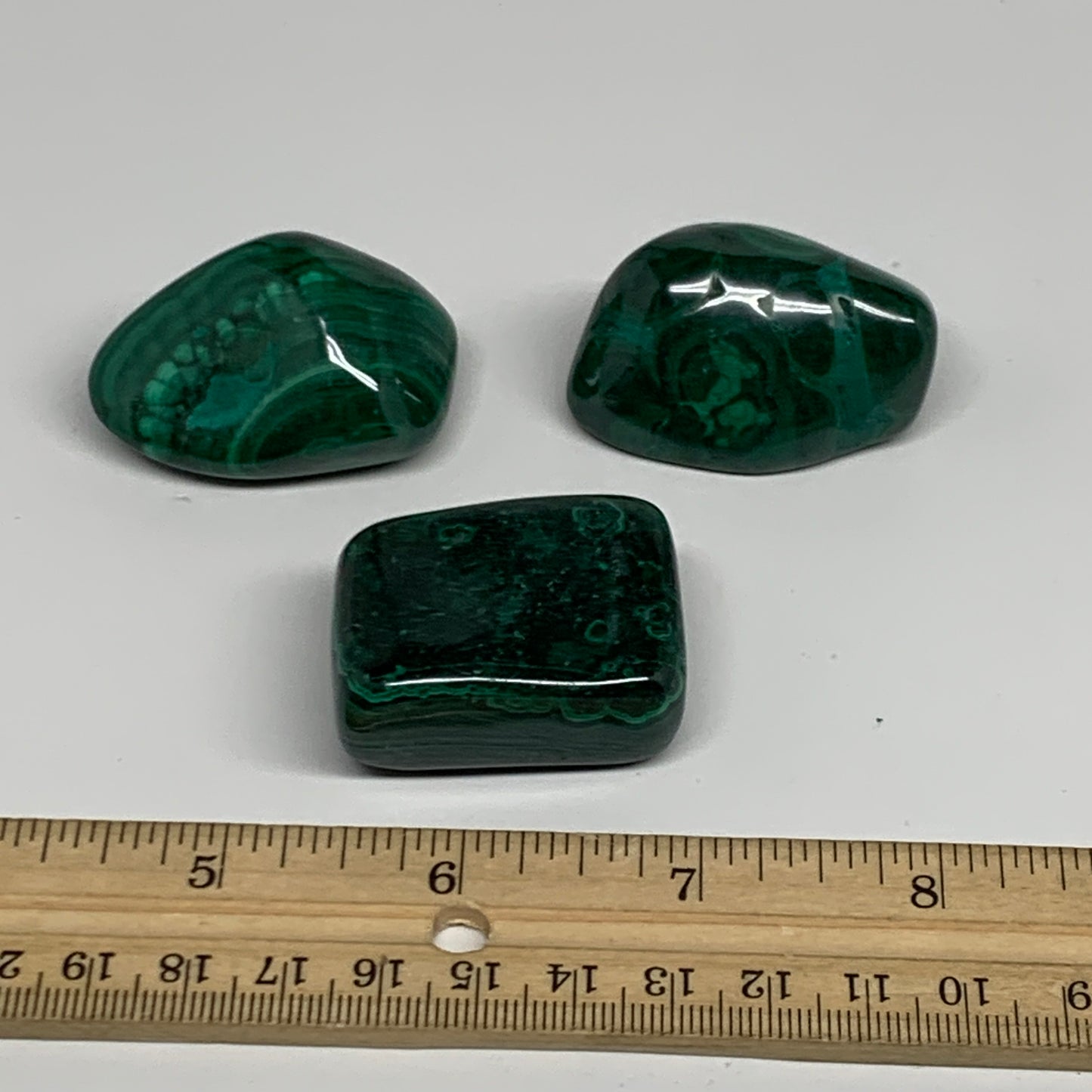 184.2g, 1.5"-1.8", 3pcs, Natural Small Malachite Tumbled Polished, B32826