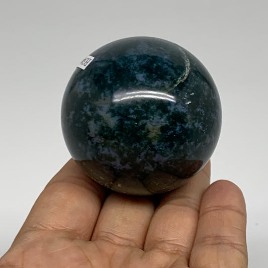 174.7g, 2"(50mm), Natural Moss Agate Sphere Ball Gemstone @India,B34921