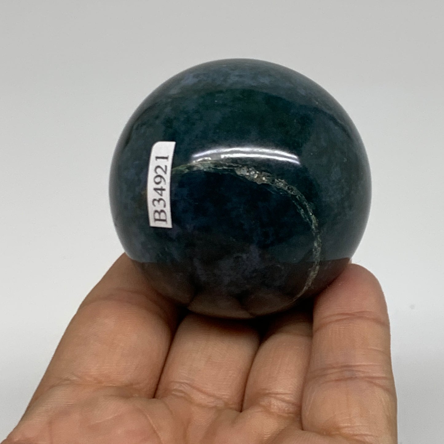174.7g, 2"(50mm), Natural Moss Agate Sphere Ball Gemstone @India,B34921
