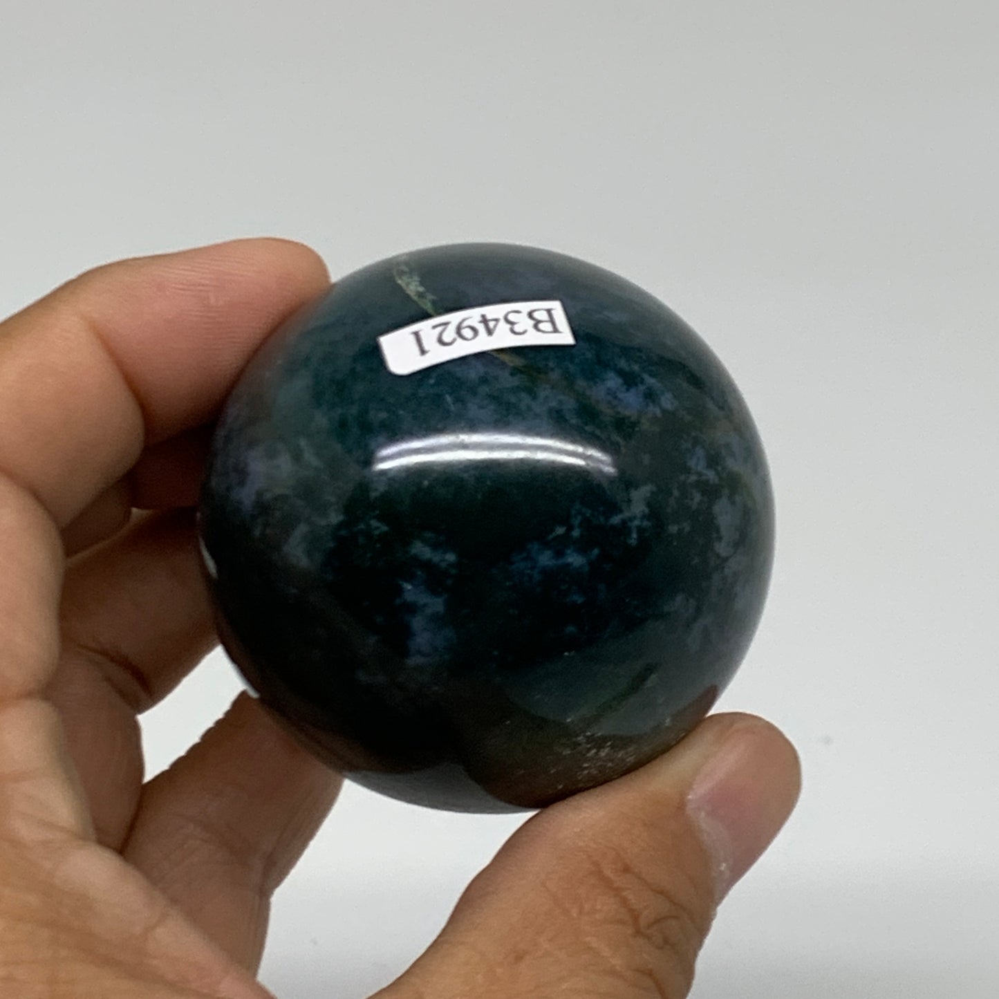 174.7g, 2"(50mm), Natural Moss Agate Sphere Ball Gemstone @India,B34921