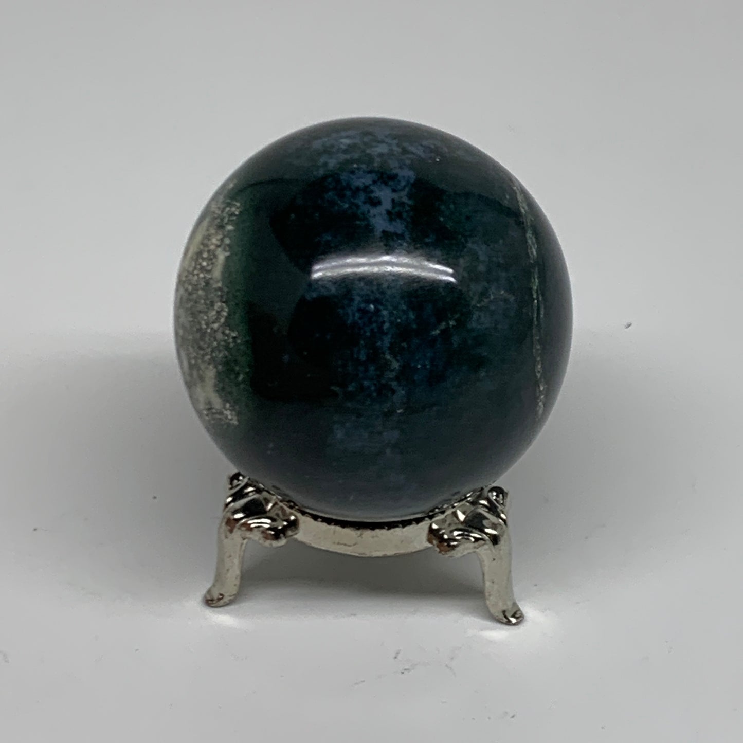 174.7g, 2"(50mm), Natural Moss Agate Sphere Ball Gemstone @India,B34921