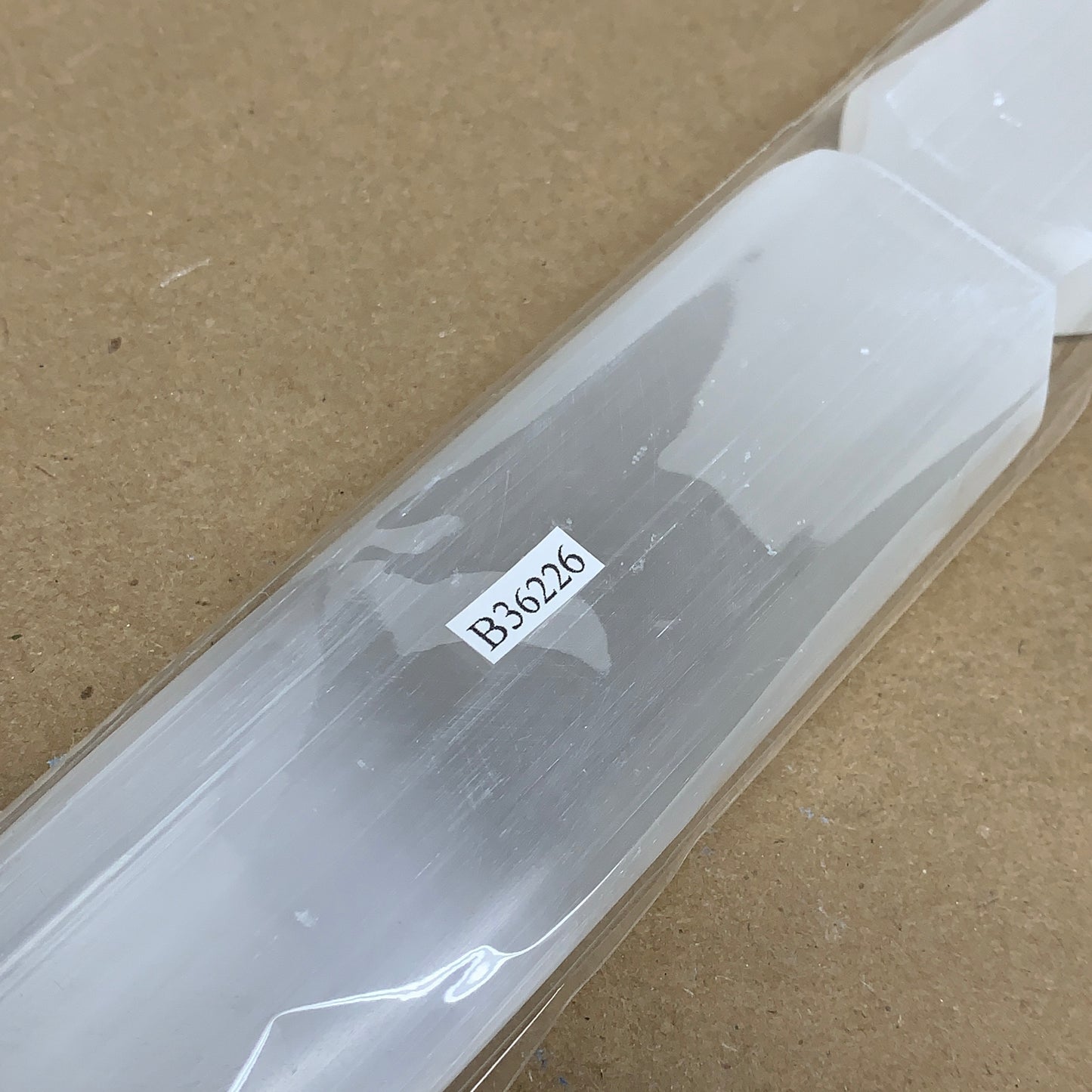 320g, 11.5"x1.6"x0.7", Natural Selenite Crystal Dagger (Satin Spar), B36226