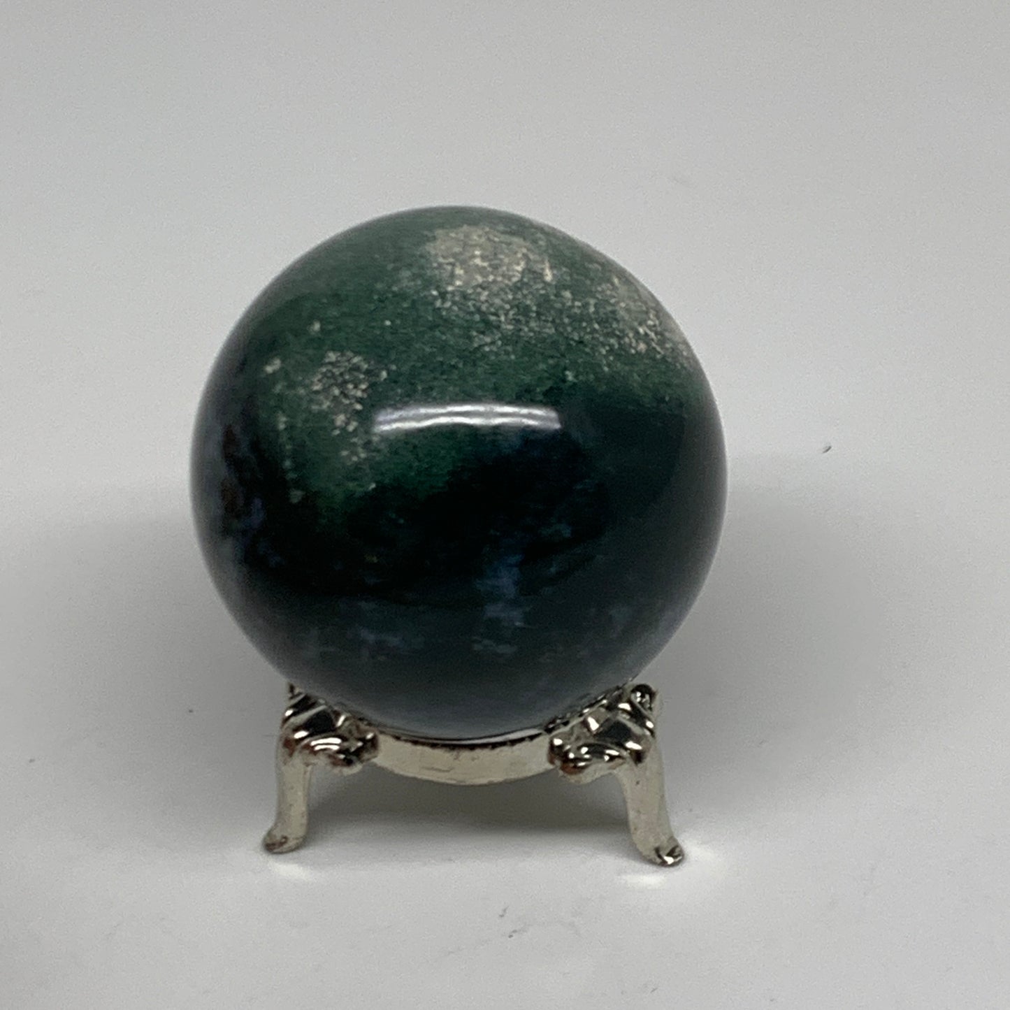 174.7g, 2"(50mm), Natural Moss Agate Sphere Ball Gemstone @India,B34921