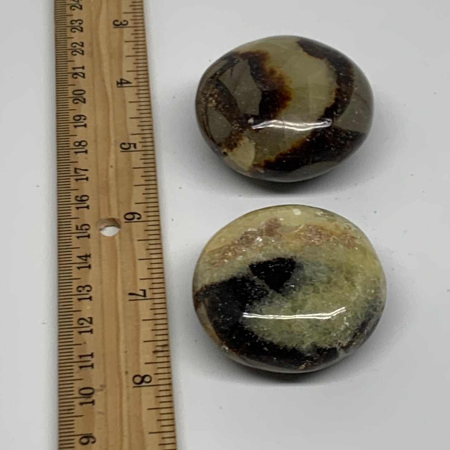 155.5g,1.8"-1.8", 2pcs, Septarian Nodule Palm-Stone Polished Crystal, B37962