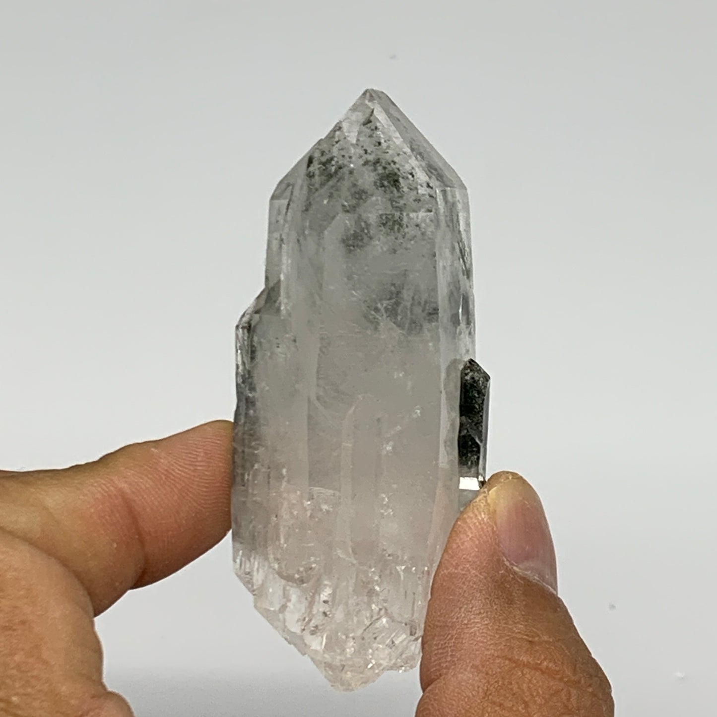 61.3g, 2.7"x1.1"x1", Chlorine Quartz Crystal Mineral,Specimen Terminated,B27671