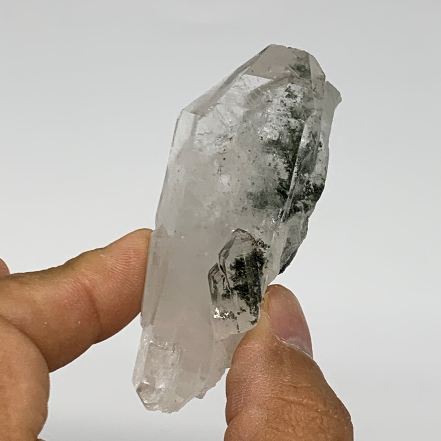 61.3g, 2.7"x1.1"x1", Chlorine Quartz Crystal Mineral,Specimen Terminated,B27671