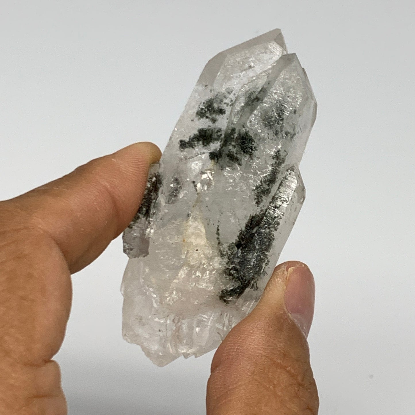 61.3g, 2.7"x1.1"x1", Chlorine Quartz Crystal Mineral,Specimen Terminated,B27671