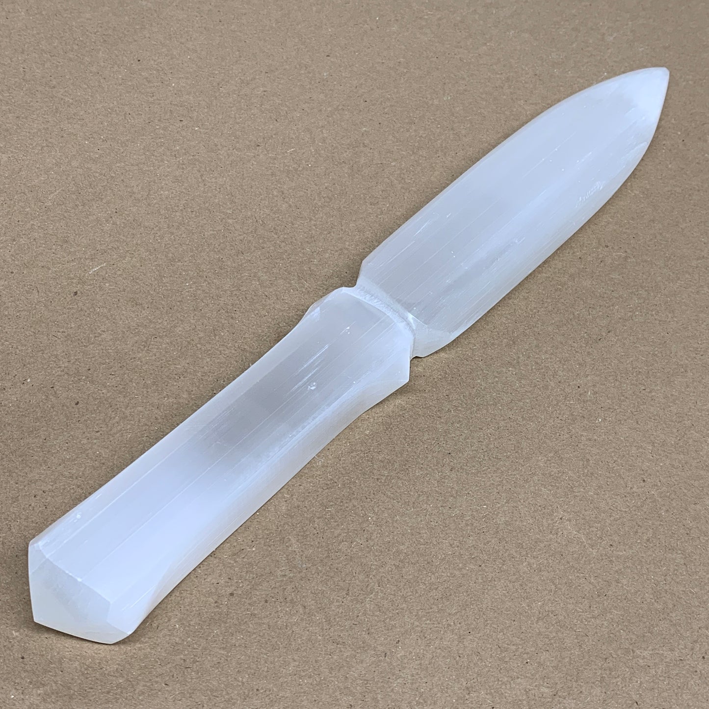 317g, 11.5"x1.6"x0.7", Natural Selenite Crystal Dagger (Satin Spar), B36227