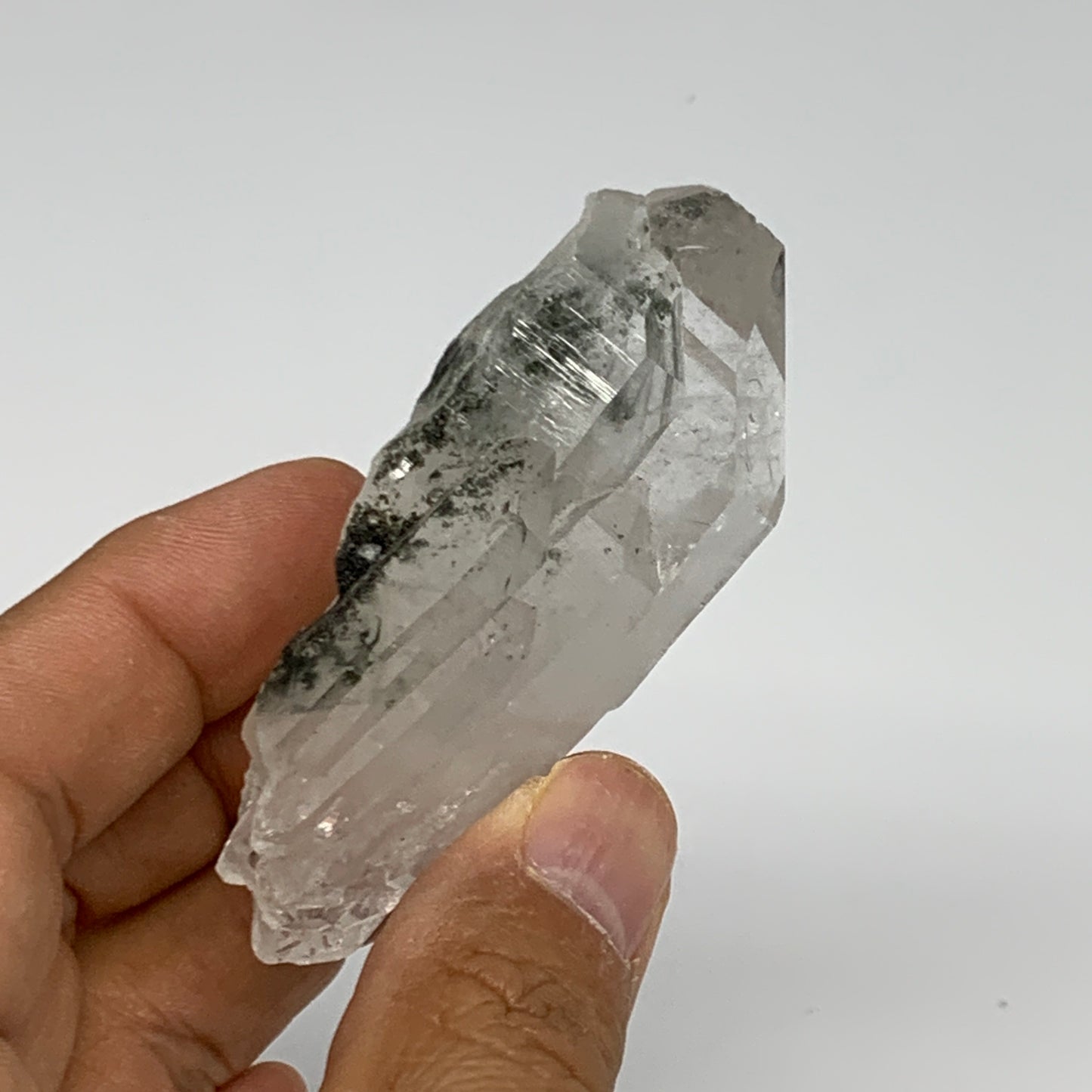 61.3g, 2.7"x1.1"x1", Chlorine Quartz Crystal Mineral,Specimen Terminated,B27671