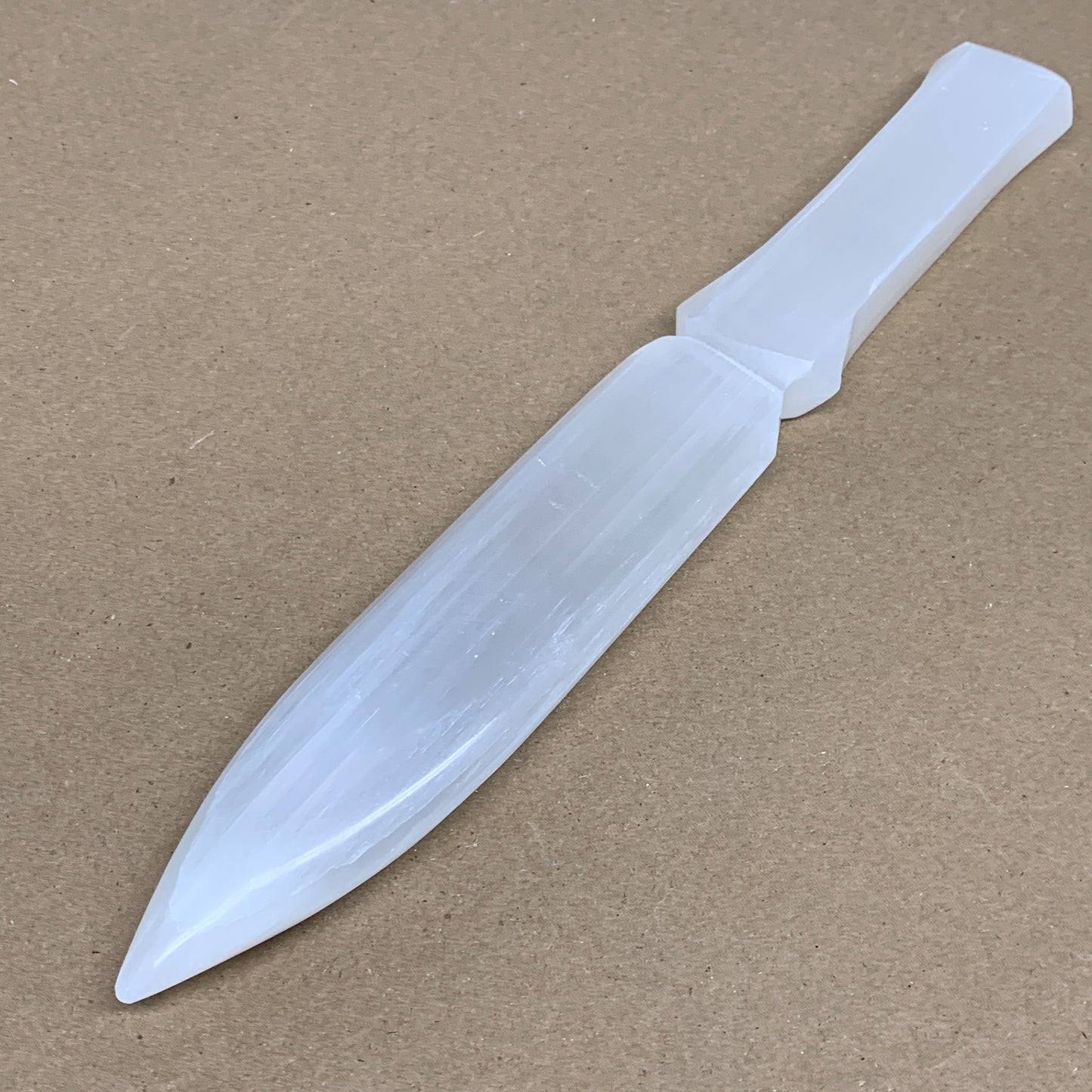 317g, 11.5"x1.6"x0.7", Natural Selenite Crystal Dagger (Satin Spar), B36227