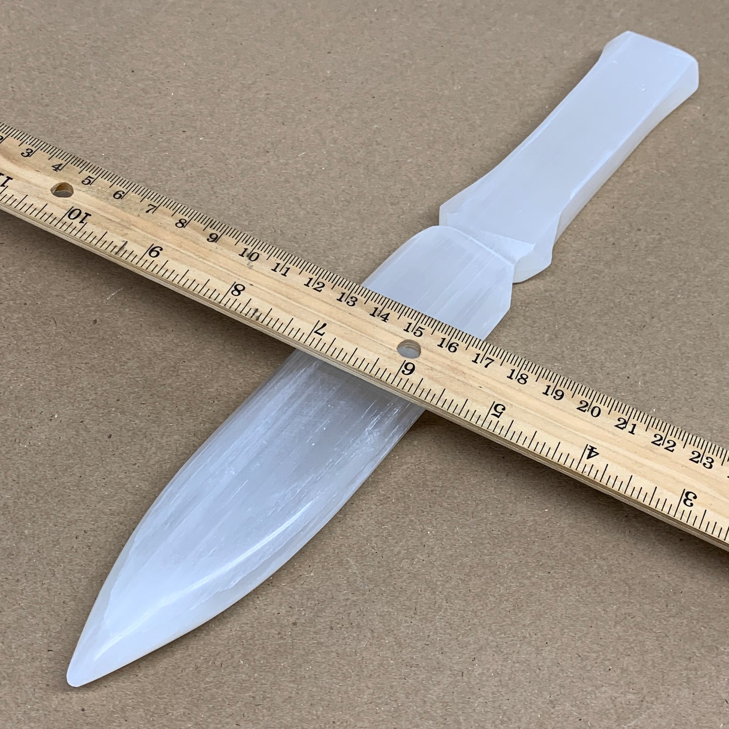 317g, 11.5"x1.6"x0.7", Natural Selenite Crystal Dagger (Satin Spar), B36227