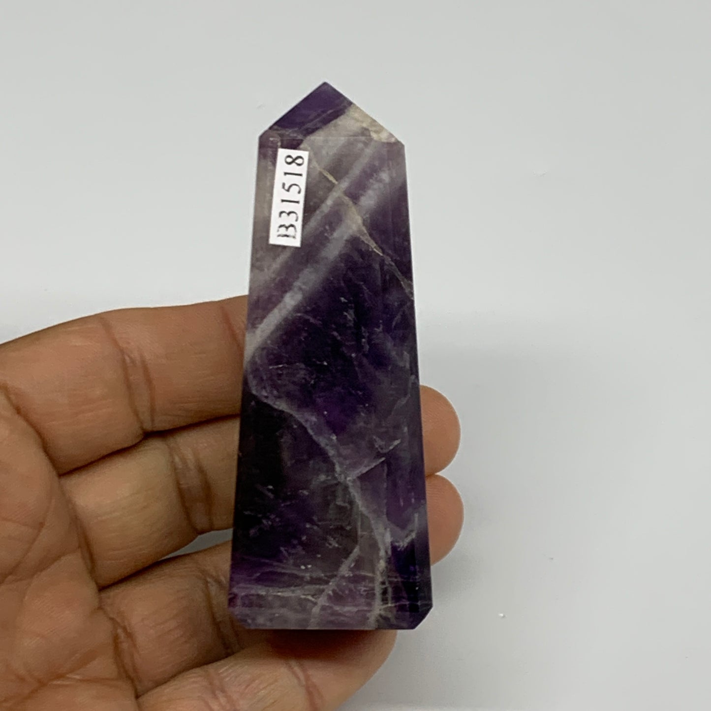 116.2g, 3.1"x1.1", Natural Amethyst Tower Point Obelisk @Brazil, B31518