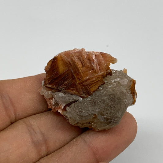 59.2g, 1.6"x1.2"x0.9", Cerussite Galena Quartz On Barite Mineral Specimen, B3349