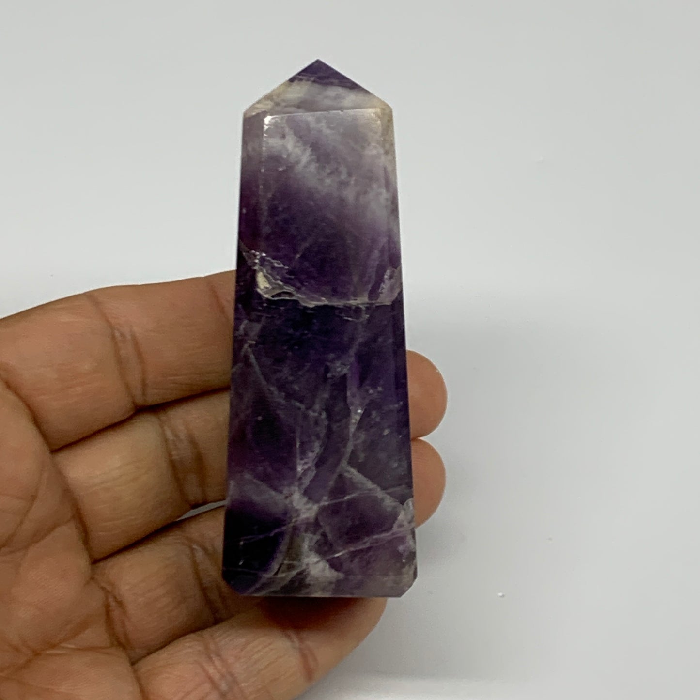 116.2g, 3.1"x1.1", Natural Amethyst Tower Point Obelisk @Brazil, B31518