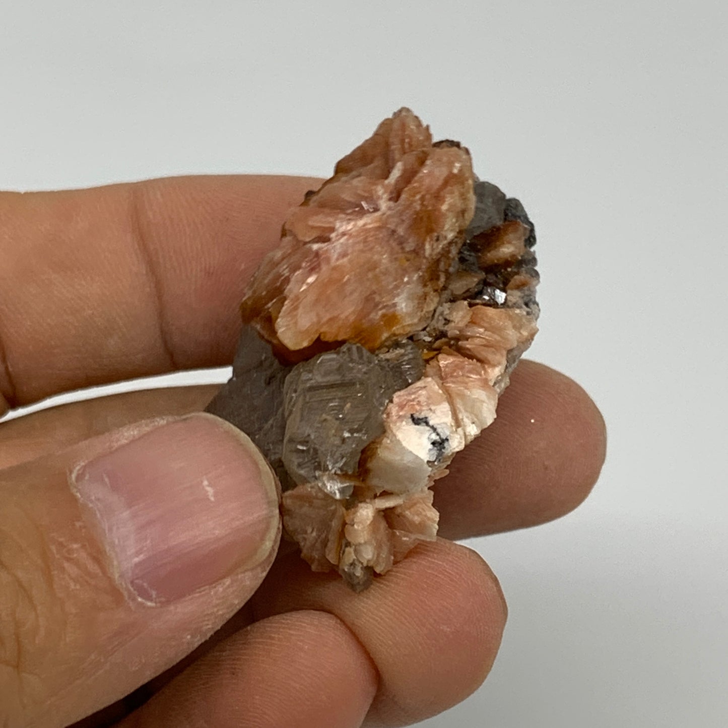 59.2g, 1.6"x1.2"x0.9", Cerussite Galena Quartz On Barite Mineral Specimen, B3349