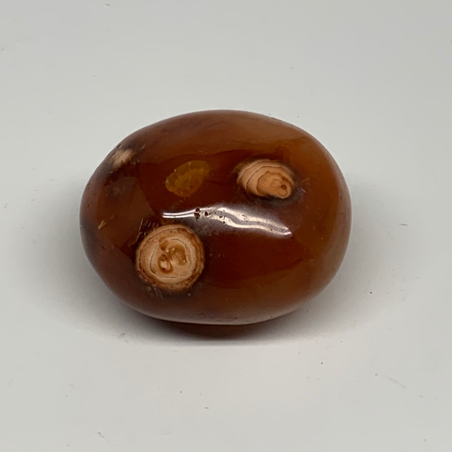 122.8g, 2.1"x1.8"x1.4", Red Carnelian Palm-Stone Gem Crystal Polished, B28447