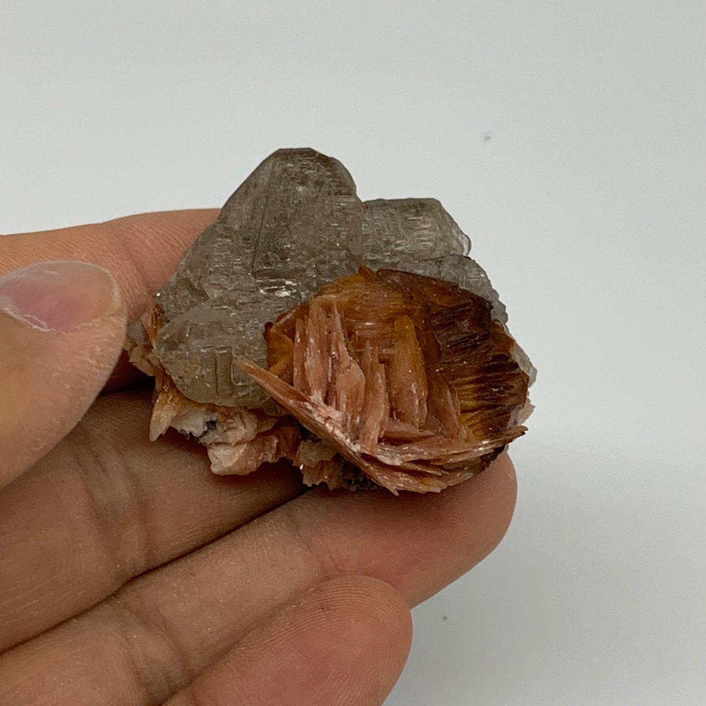 59.2g, 1.6"x1.2"x0.9", Cerussite Galena Quartz On Barite Mineral Specimen, B3349