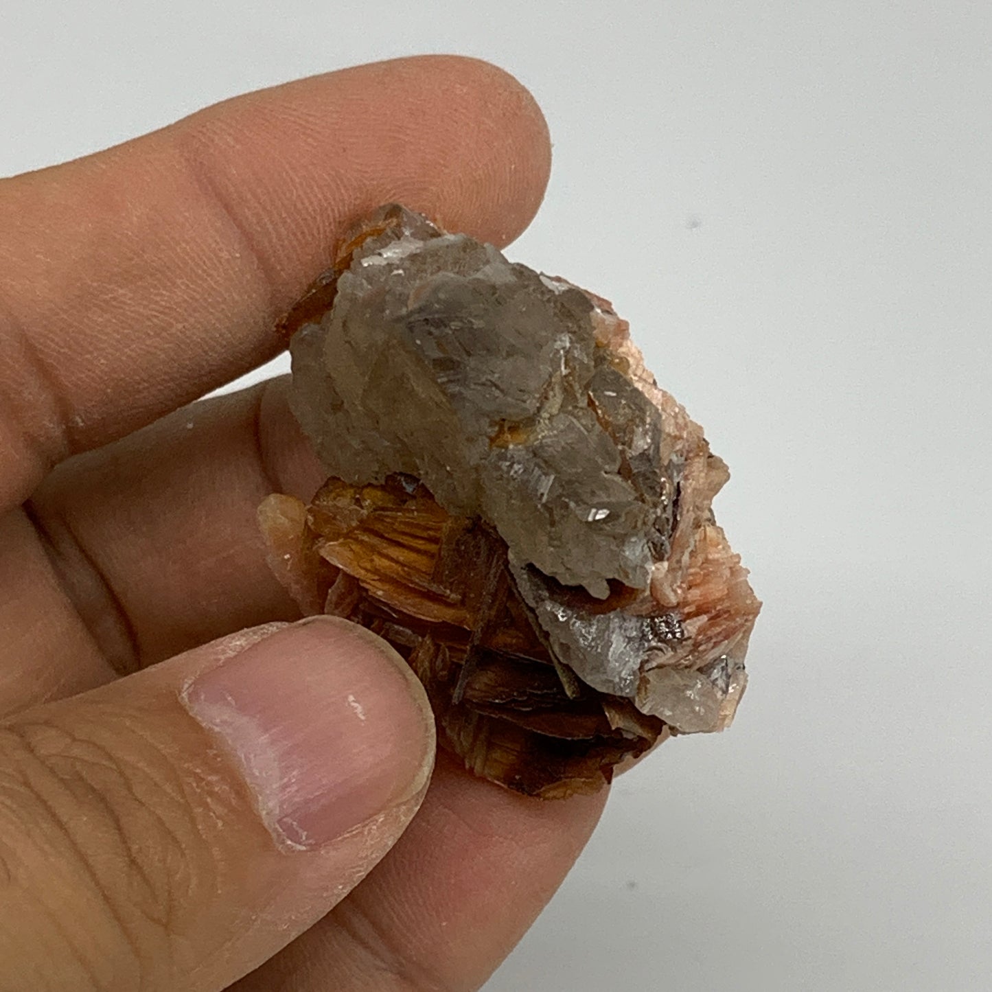 59.2g, 1.6"x1.2"x0.9", Cerussite Galena Quartz On Barite Mineral Specimen, B3349