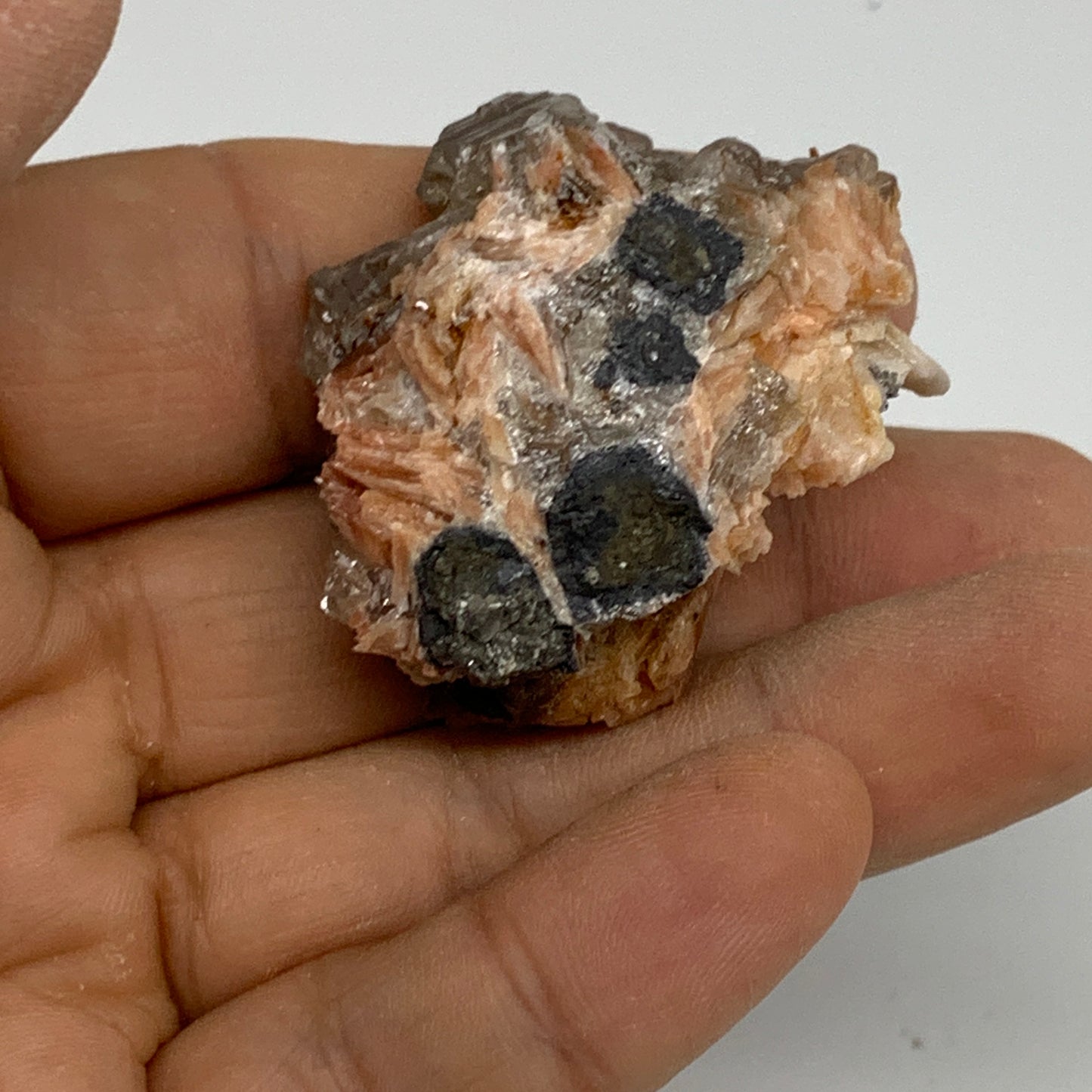 59.2g, 1.6"x1.2"x0.9", Cerussite Galena Quartz On Barite Mineral Specimen, B3349