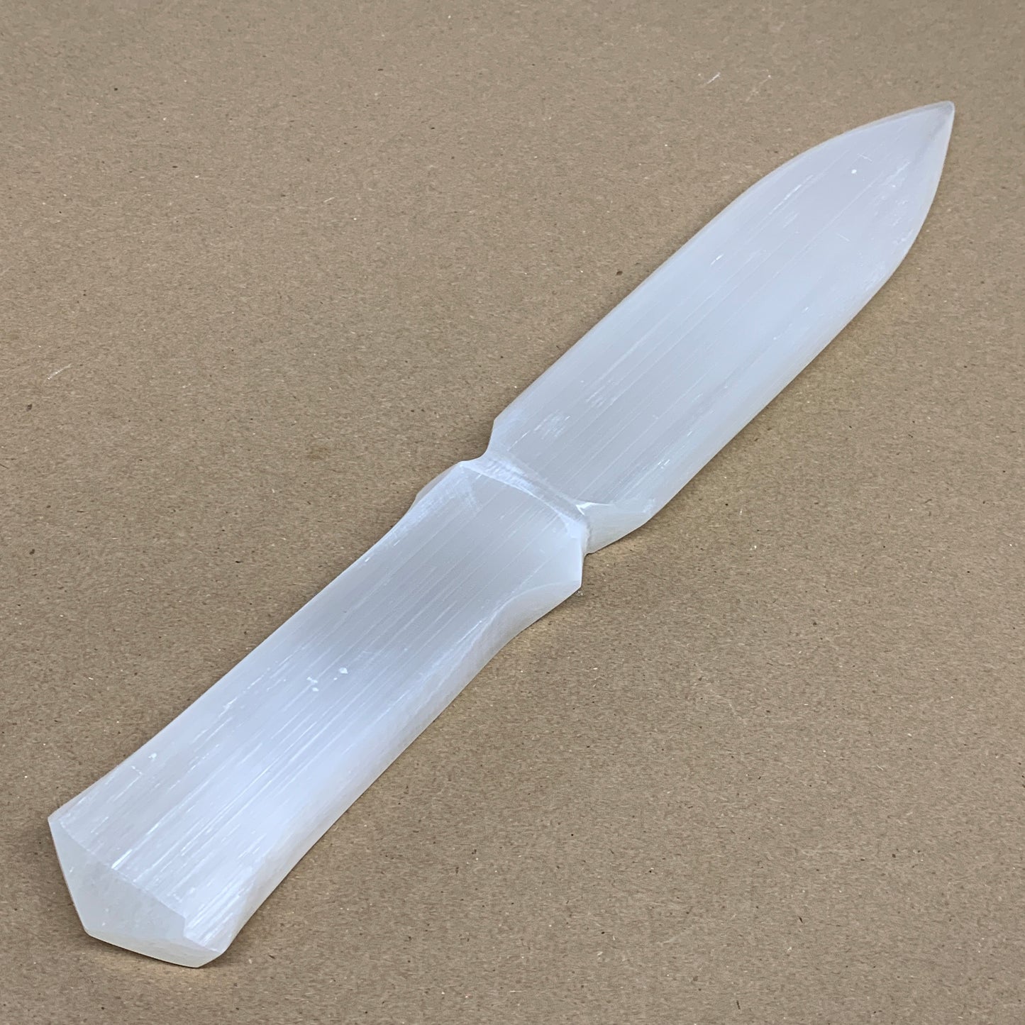 340g, 11.5"x1.6"x0.7", Natural Selenite Crystal Dagger (Satin Spar), B36228