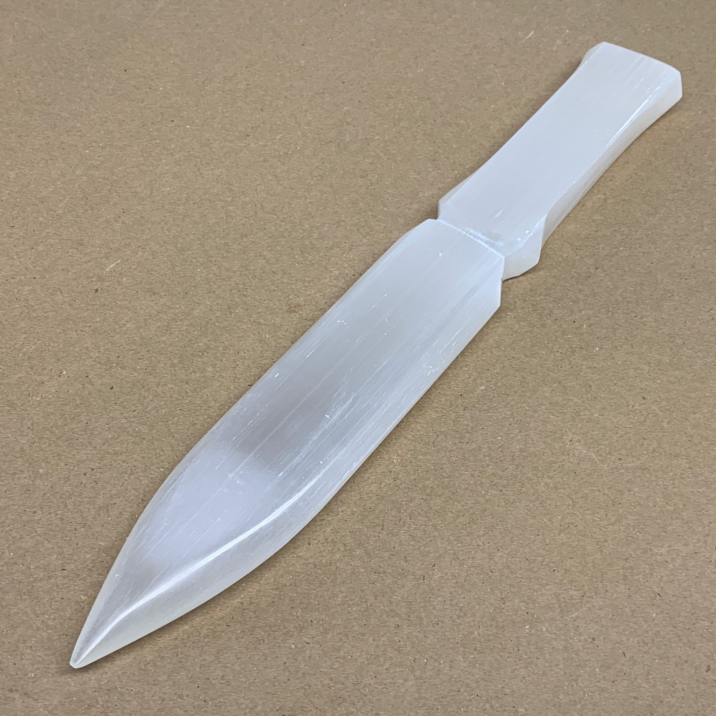 340g, 11.5"x1.6"x0.7", Natural Selenite Crystal Dagger (Satin Spar), B36228