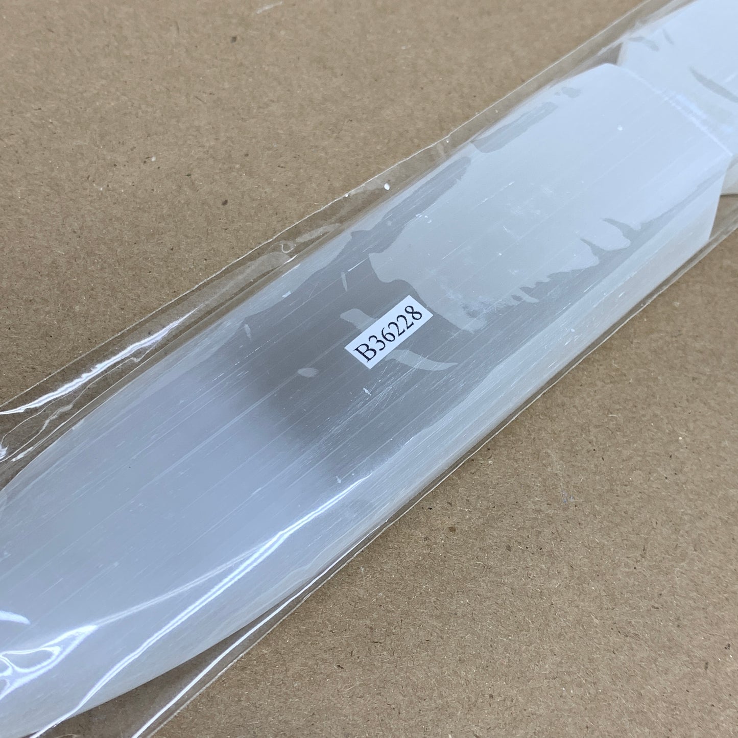 340g, 11.5"x1.6"x0.7", Natural Selenite Crystal Dagger (Satin Spar), B36228