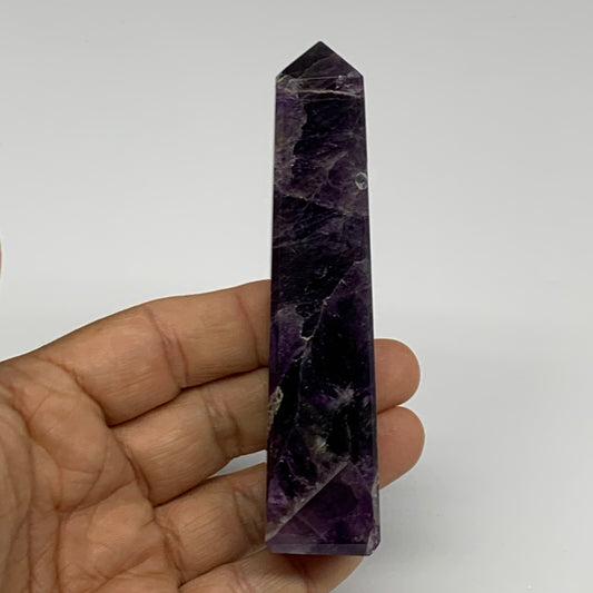 107.9g, 4"x0.9", Natural Amethyst Tower Point Obelisk @Brazil, B31519