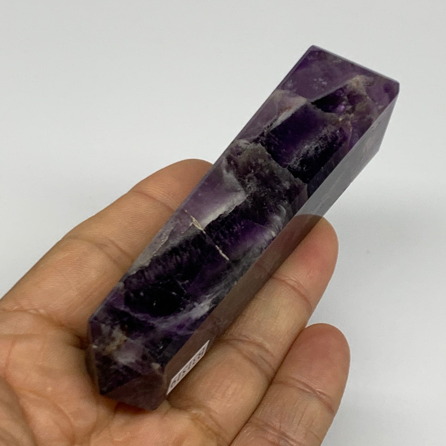 107.9g, 4"x0.9", Natural Amethyst Tower Point Obelisk @Brazil, B31519